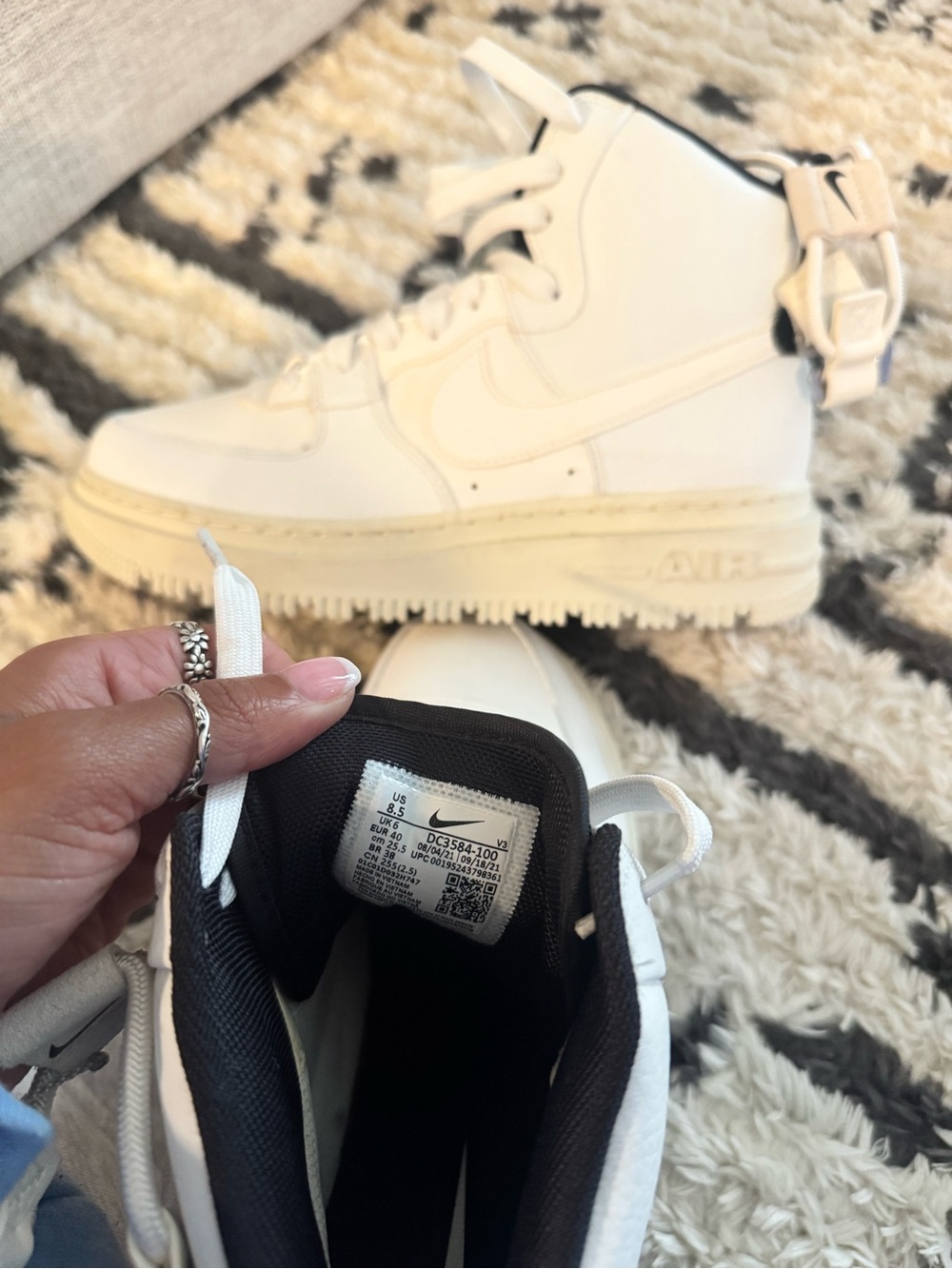 Nike Air Force 1 High '07 Beige/Cream Sneakers - Picture 6 of 6